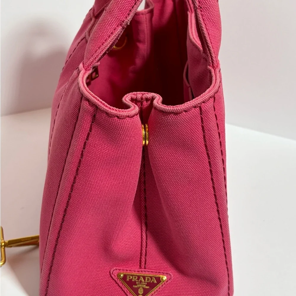 Prada Fuchsia Canvas Canapa Tote - Picture 7 of 12